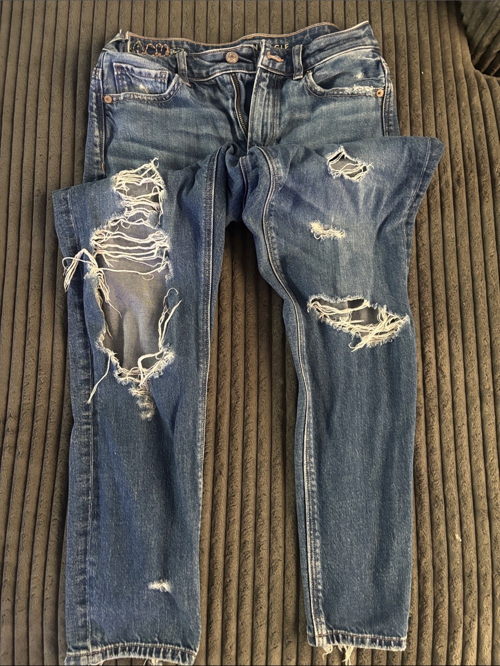 Junior Distressed Blue Ripped Jeans